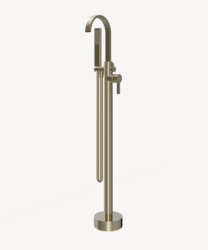 Freestanding bathtub mixer tap in chromed brass - Sirius