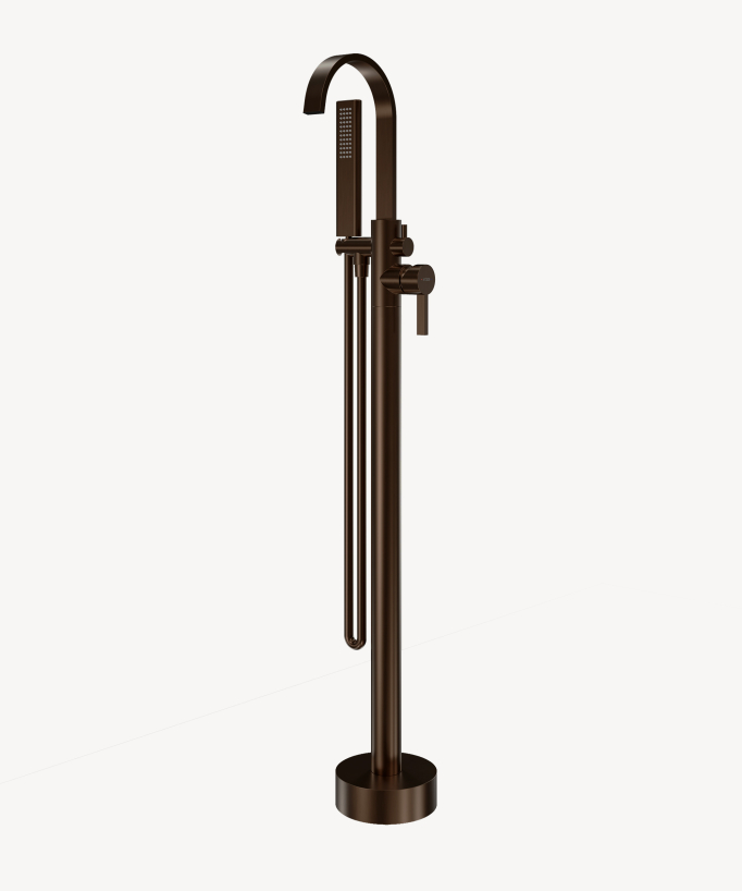 Freestanding Bath & Shower Mixer Tap Brushed Rose Gold - Fiumina