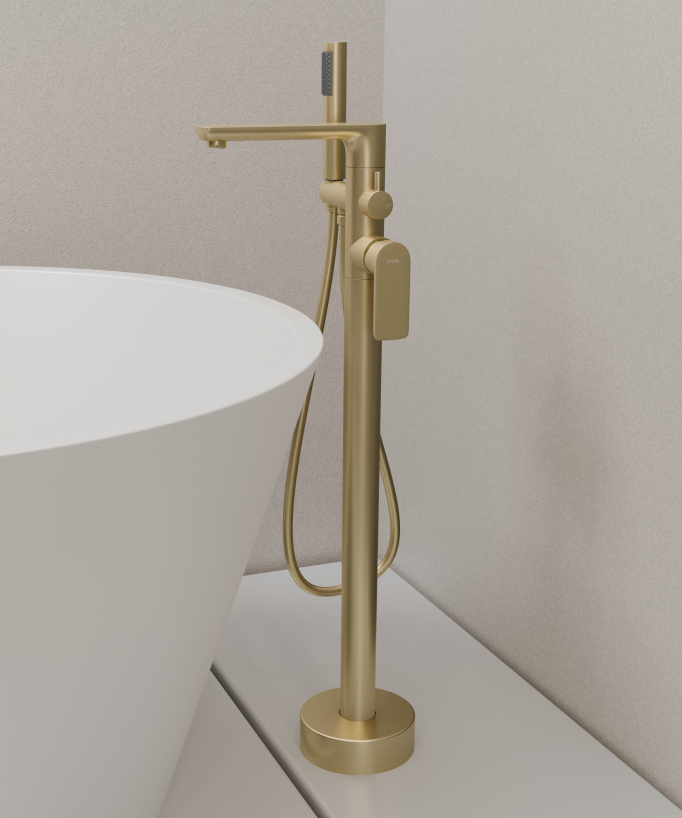 Freestanding Bath Tap - Brushed Gold - Nunki