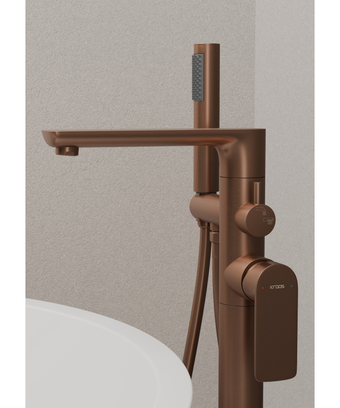 Freestanding Bath Tap - Brushed Rose Gold - Nunki