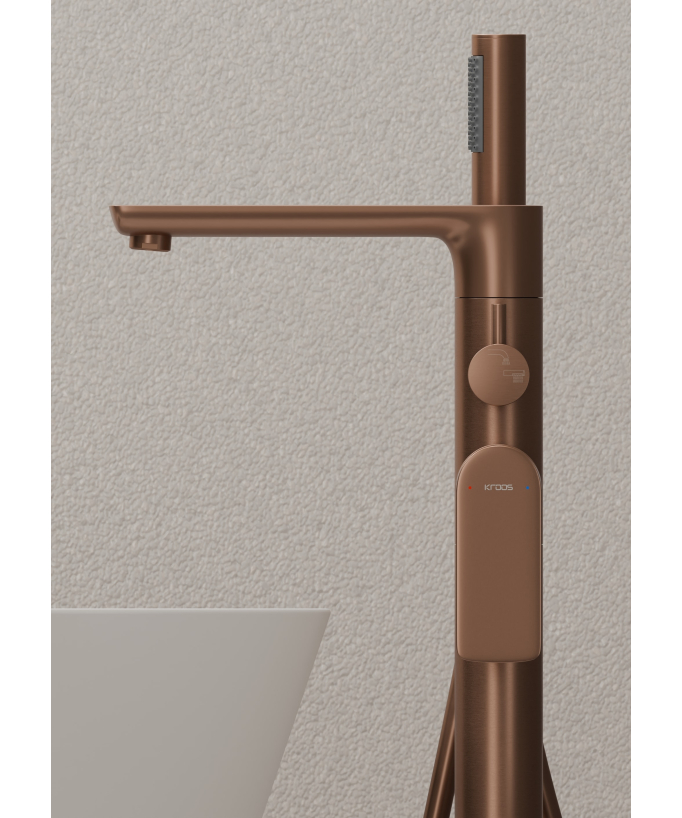Freestanding Bath Tap - Brushed Rose Gold - Nunki