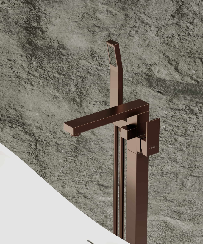Single-Column Bath-Shower Mixer - Brushed Rose Gold - Sirius