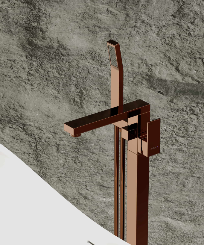 Single-Column Bath-Shower Mixer - Rose Gold - Sirius