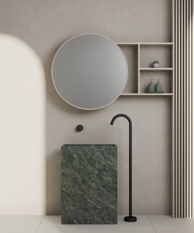 Single-hole basin mixer tap without flow adjustment – Leros