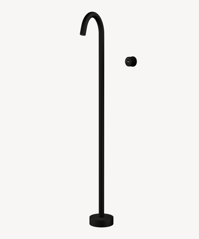 Tall Vessel Basin Mixer Tap No Flow Control Matte Black - Leros