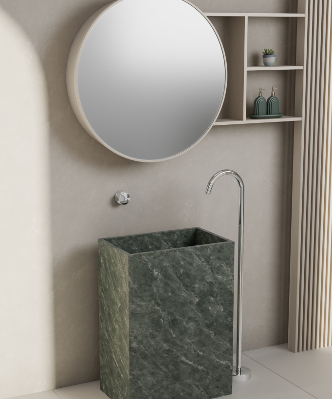 Tall Vessel Basin Mixer Tap No Flow Control Chrome - Leros