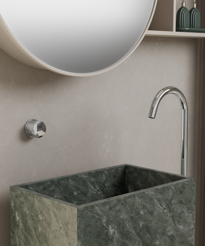 Tall Vessel Basin Mixer Tap No Flow Control Chrome - Leros