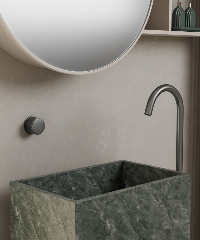Tall Vessel Basin Mixer Tap No Flow Control Gunmetal - Leros