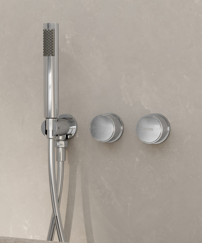 Freestanding & Wall-Mounted Built-In Bath Mixer Tap Chrome - Leros