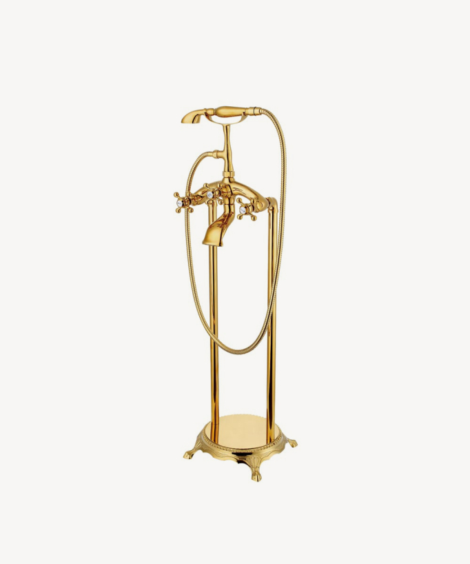 Freestanding Bath Mixer Tap - Gold - Maddalena