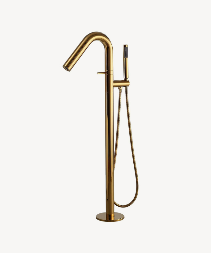 Modern Freestanding Bath Mixer - Gold