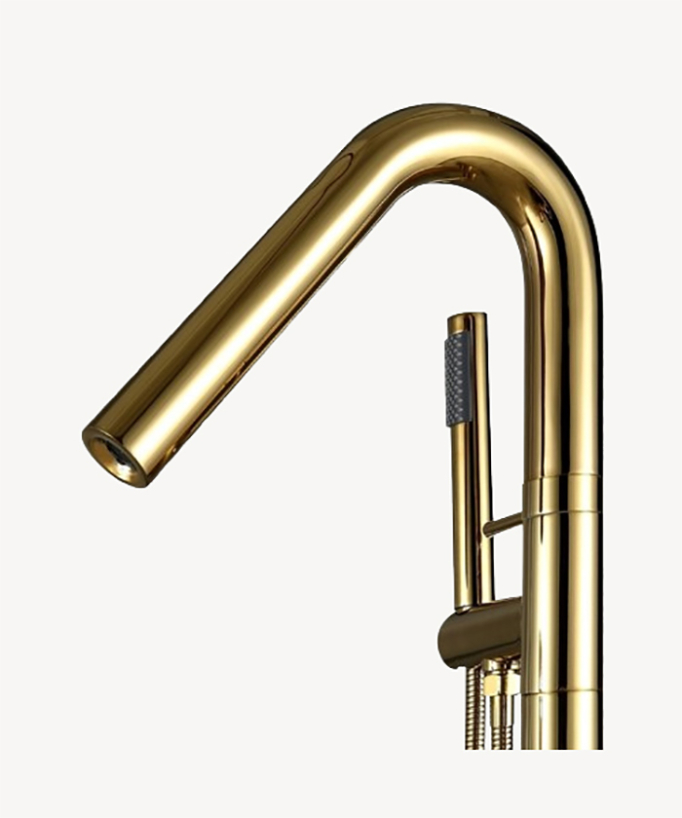Modern Freestanding Bath Mixer - Gold