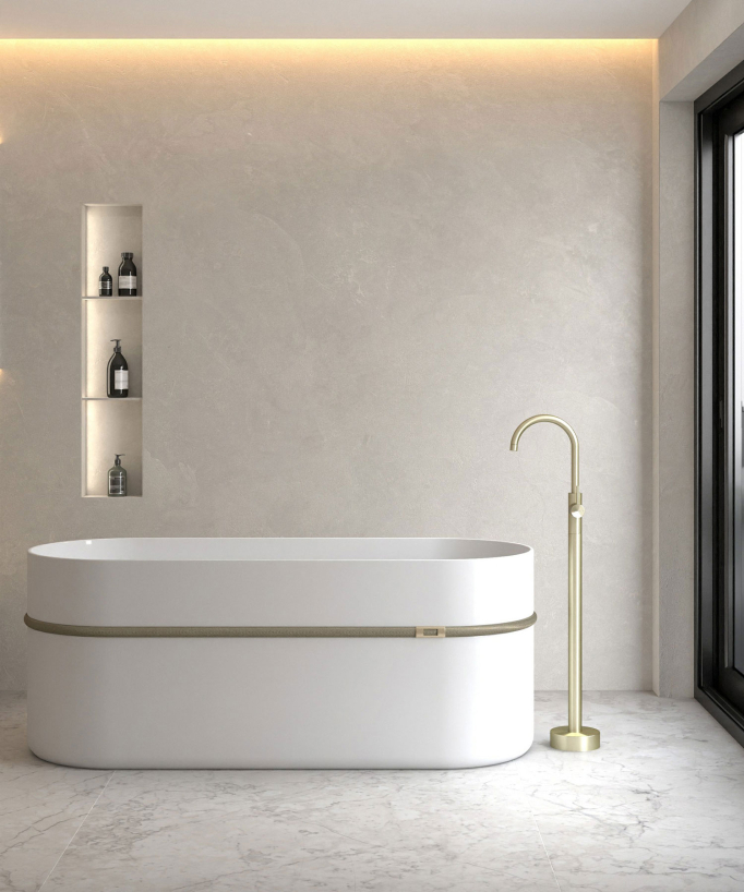 Single-Column Bath Mixer - Brushed Gold - Corbeau