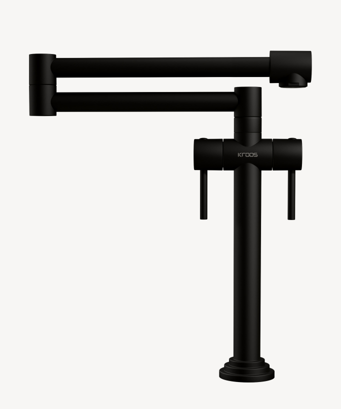 Retro Style Kitchen Bridge Faucet Matte Black