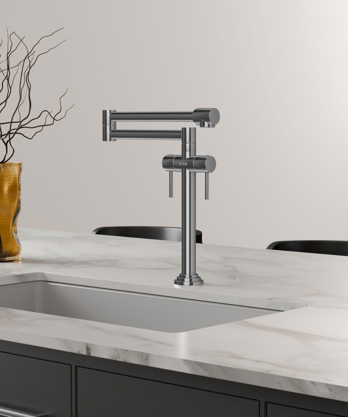 Retro Style Kitchen Mixer Tap - Chrome