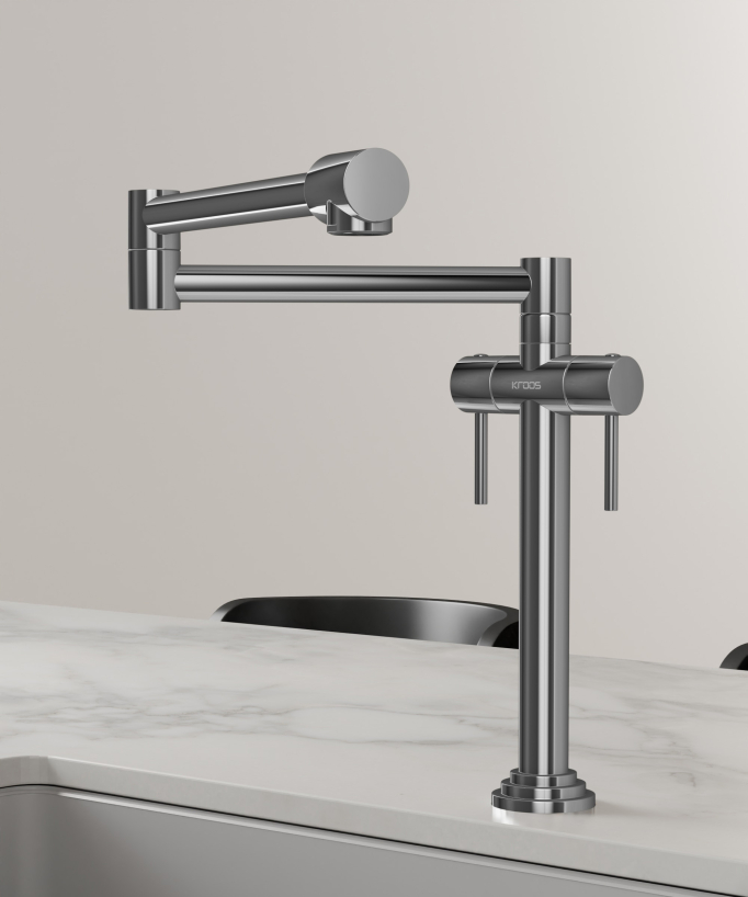 Retro Style Kitchen Mixer Tap - Chrome