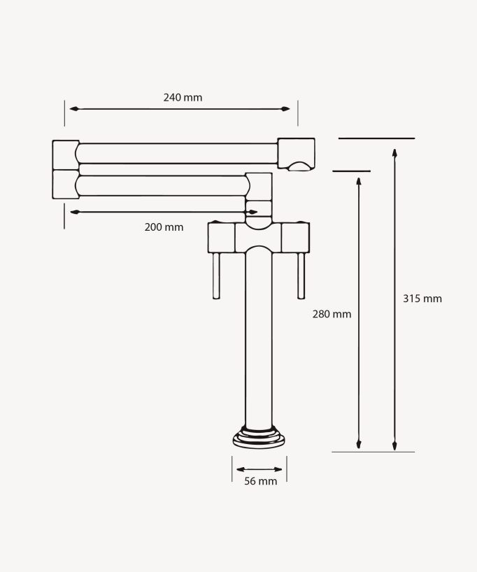 Retro Style Kitchen Mixer Tap - Copper