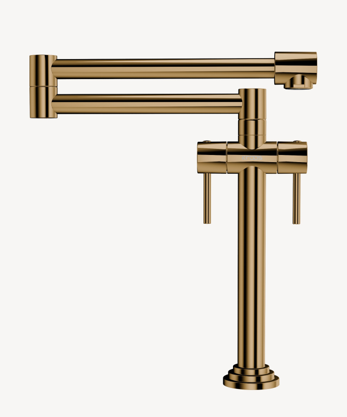 Retro Style Kitchen Mixer Tap - Gold