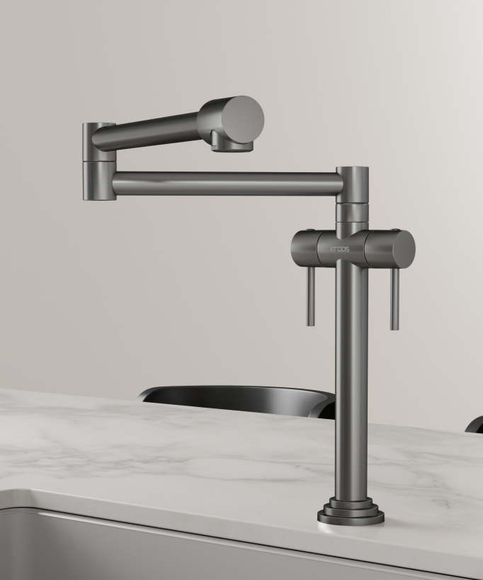Retro Style Kitchen Mixer Tap - Brushed Nickel