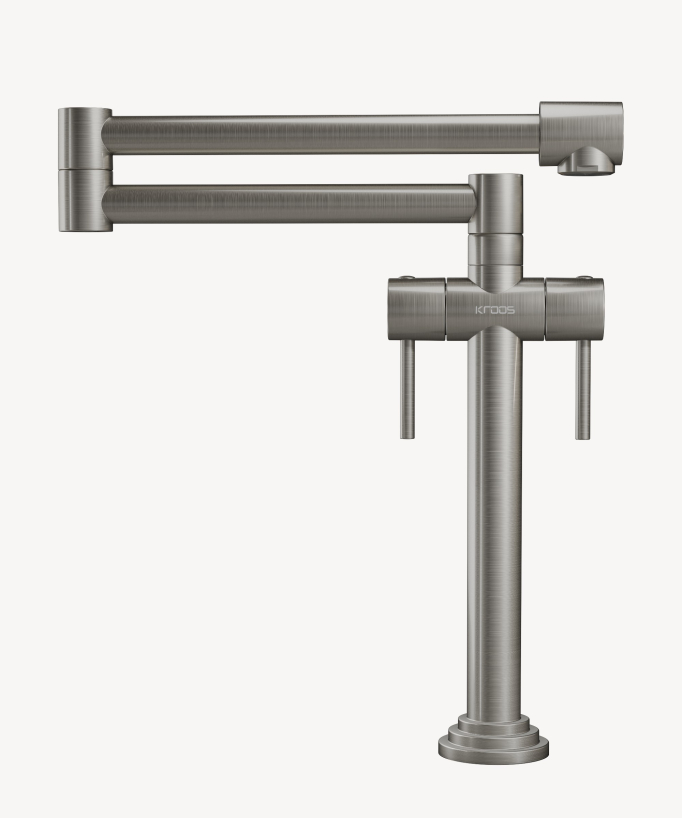 Retro Style Kitchen Mixer Tap - Brushed Nickel