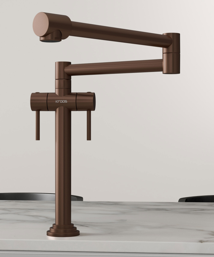 Retro Style Kitchen Mixer Tap - Brushed Rose Gold