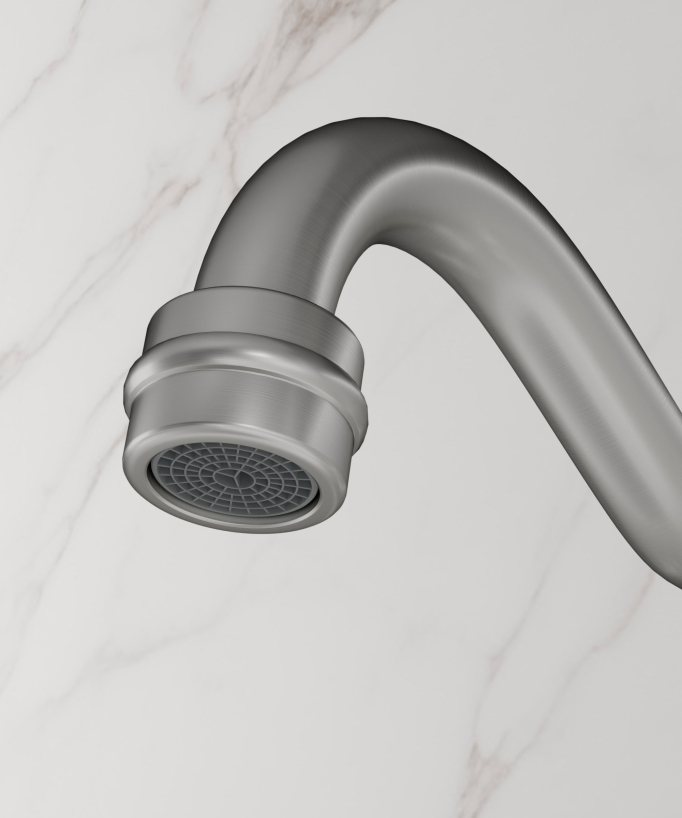 Retro Style Deck-Mounted Sink Mixer - Brushed Nickel