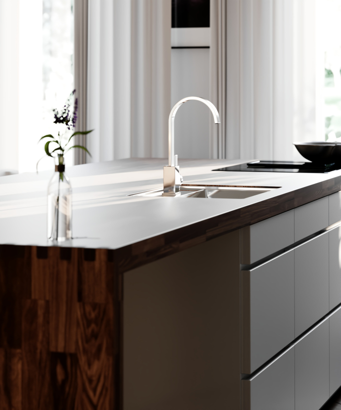 Chrome-plated countertop sink mixer tap - Sirius