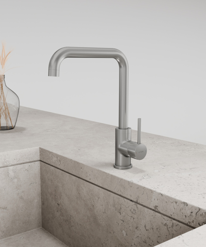 U-Shaped Kitchen Mixer Tap Brushed Nickel - Corbeau
