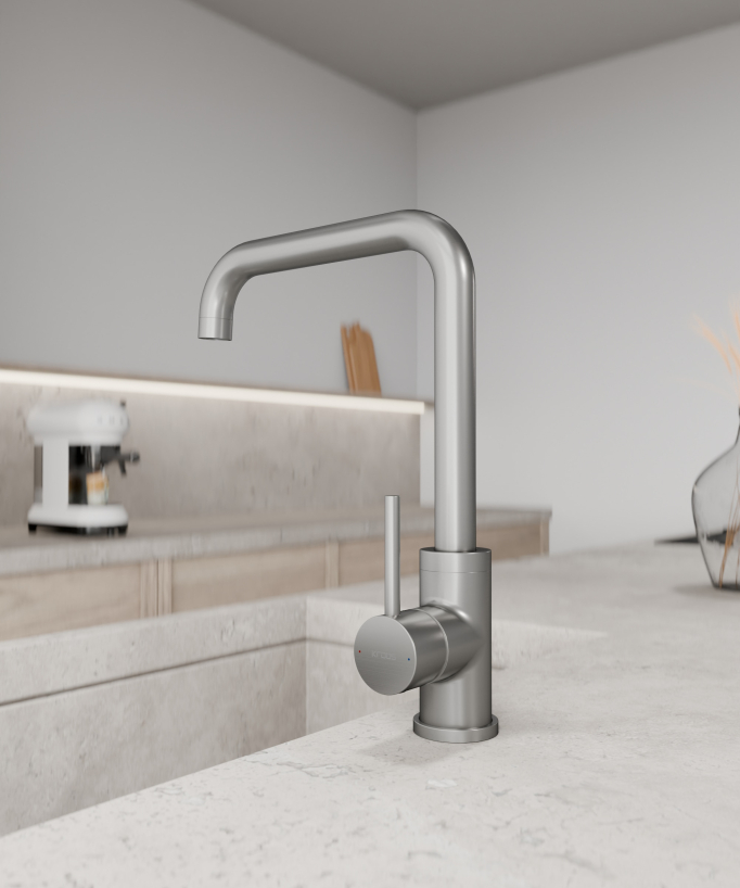 U-Shaped Kitchen Mixer Tap Brushed Nickel - Corbeau