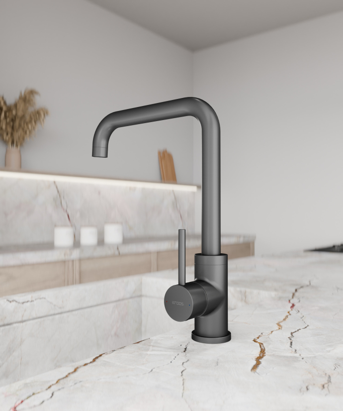 U-Shaped Kitchen Mixer Tap Gunmetal - Corbeau