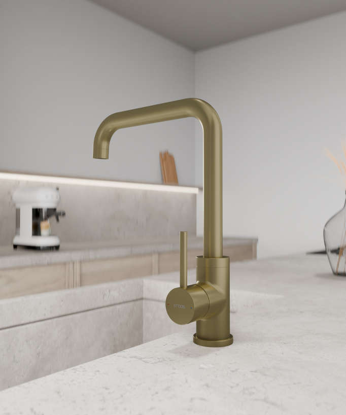 U-Shaped Kitchen Mixer Tap Brushed Gold - Corbeau