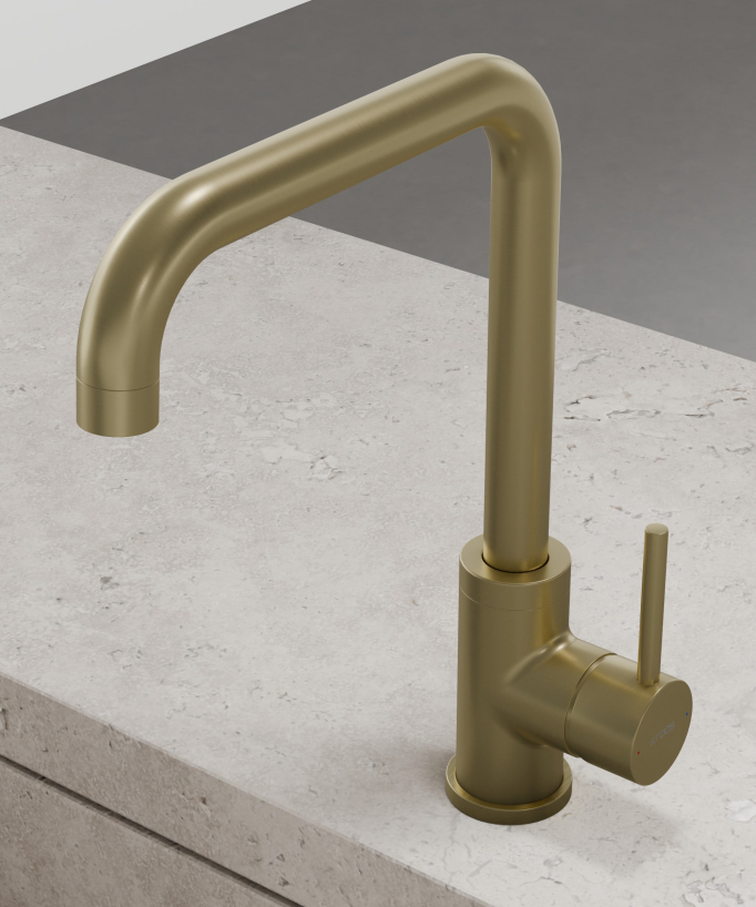 U-Shaped Kitchen Mixer Tap Brushed Gold - Corbeau
