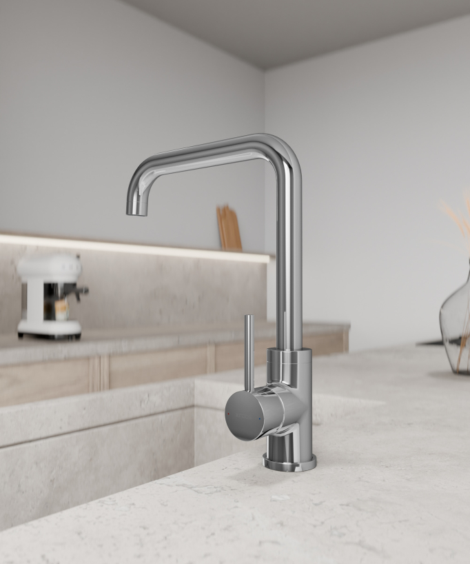 U-Shaped Kitchen Mixer Tap Chrome - Corbeau