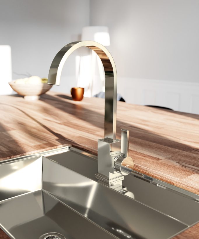Black brass sink mixer tap - Sirius