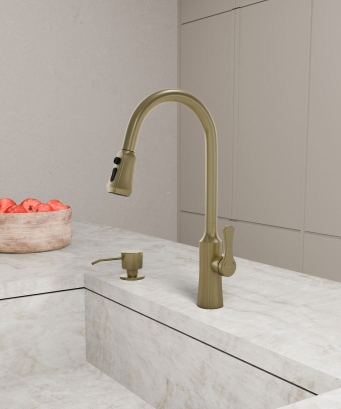 Sink Mixer Tap - Brushed Gold - Beata