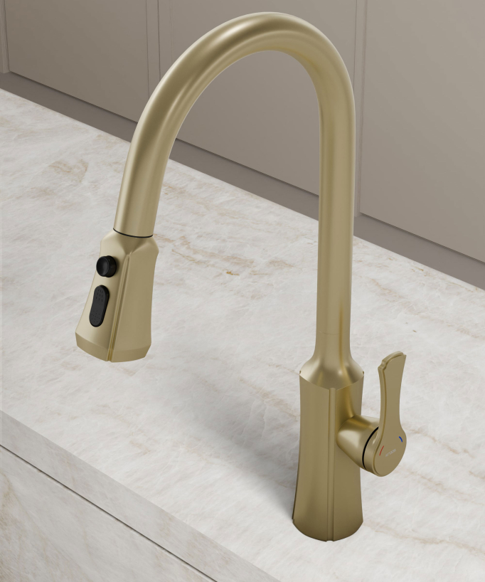 Sink Mixer Tap - Brushed Gold - Beata