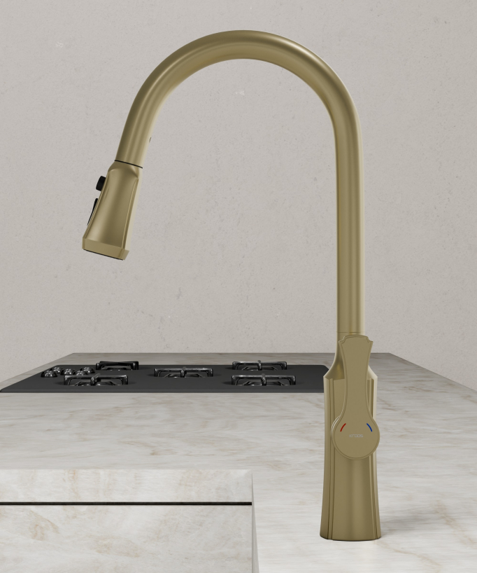 Sink Mixer Tap - Brushed Gold - Beata