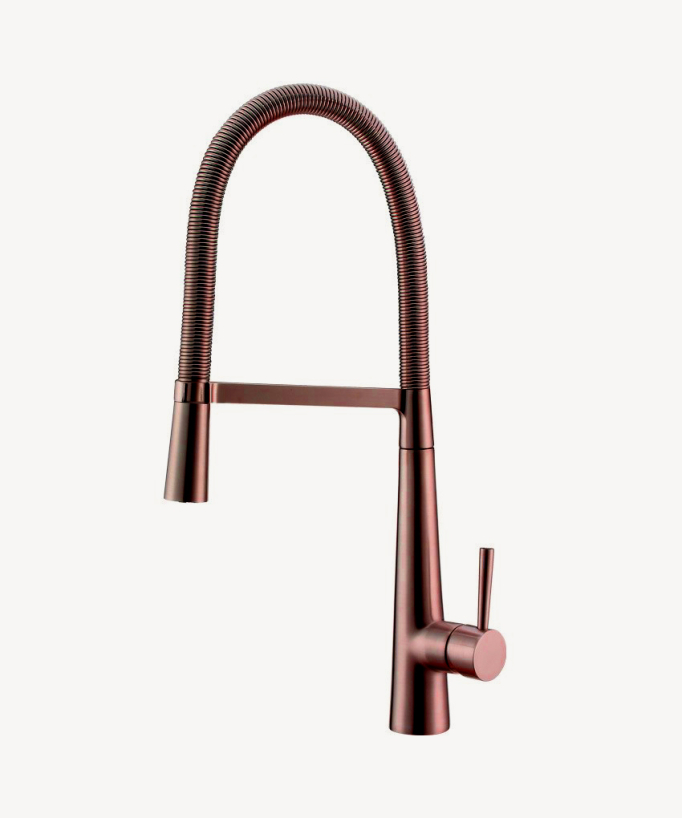High Kitchen Mixer Tap - Brushed Rose Gold