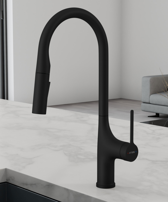 Contemporary Kitchen Mixer Tap - Black