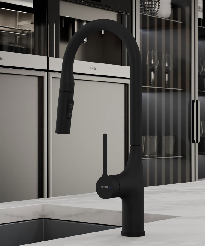 Contemporary Kitchen Mixer Tap - Black