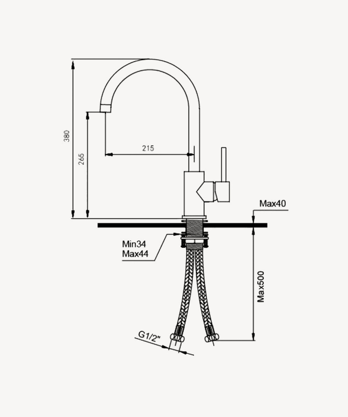 Kitchen Mixer Tap - Brushed Gold - Corbeau
