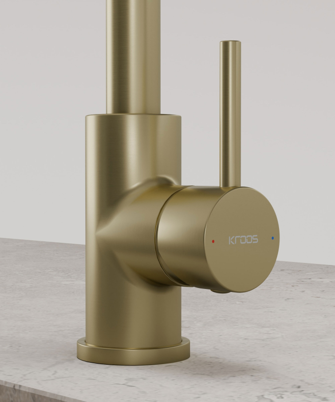 Kitchen Mixer Tap & Pull-Out Spray - Brushed Gold