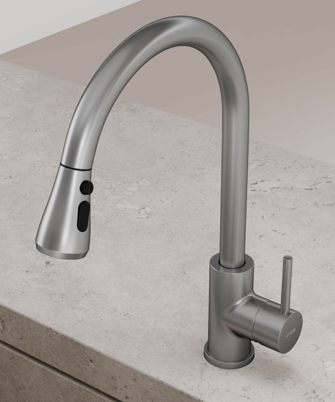 Kitchen Mixer Tap with Pull-Out Spray - Brushed Nickel