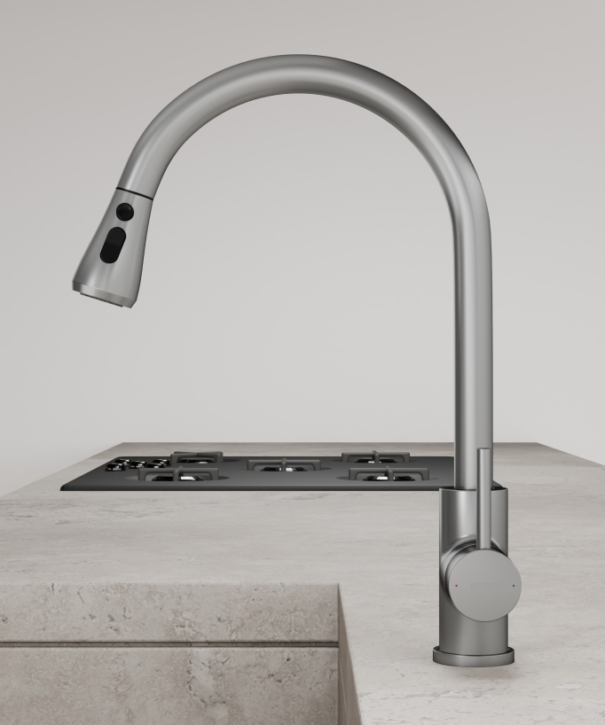 Kitchen Mixer Tap with Pull-Out Spray - Brushed Nickel
