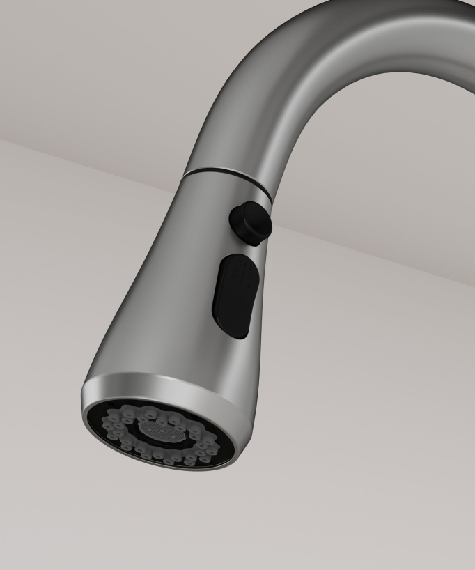 Kitchen Mixer Tap with Pull-Out Spray - Brushed Nickel