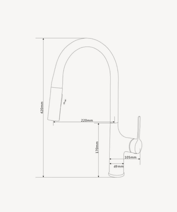 Contemporary Kitchen Mixer Tap - Gunmetal