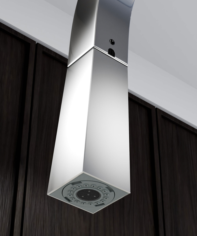 Modern High Sink Mixer with Spray Head - Chrome
