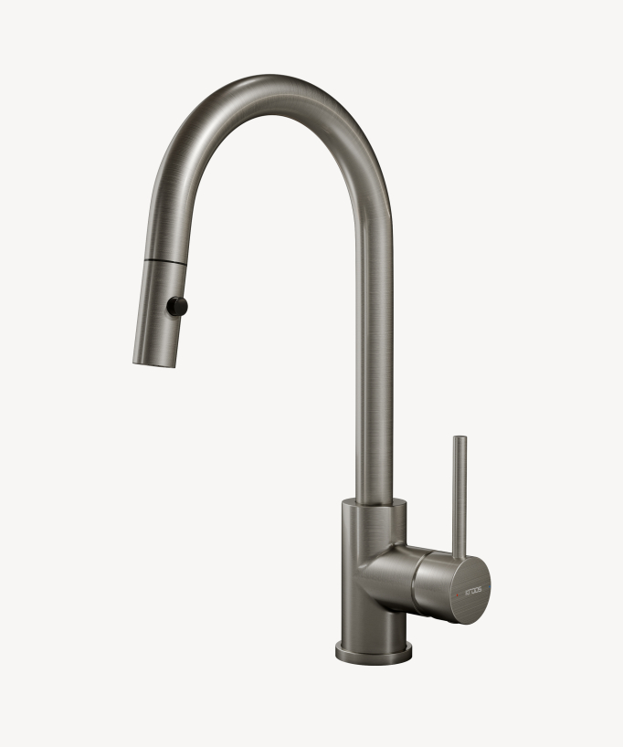 Kitchen Mixer Tap with Pull-Out Sprayer Brushed Nickel - Corbeau