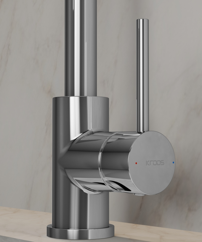 Modern Kitchen Mixer Tap with Pull-Out Sprayer Chrome - Corbeau