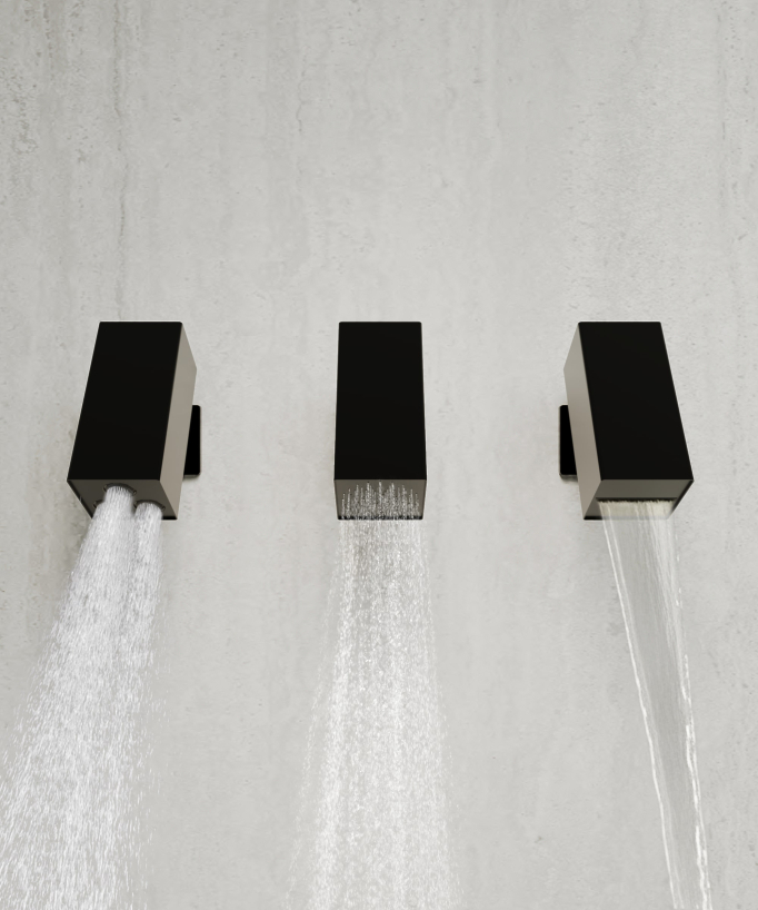 Thermostatic Multi-Function Shower Set with Adjustable Body Jets Matte Black - Sirius